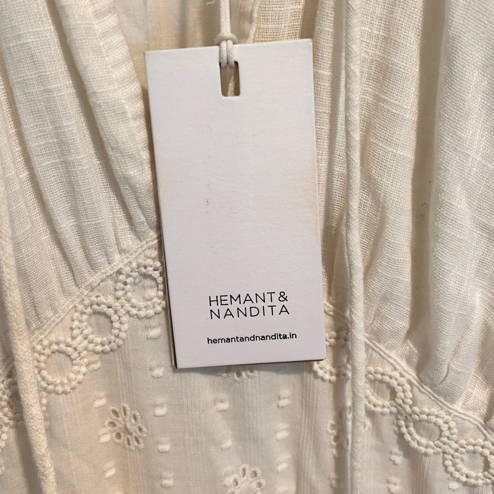 Hemant & Nandita Babydoll Lace Off White Cream Dress XS NWT - Picture 5 of 15